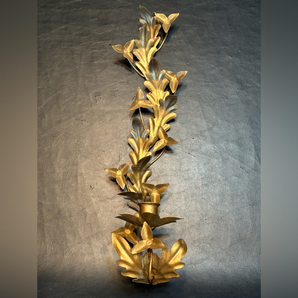 Italian Gilt Tole Candle Sconce (made in Italy)